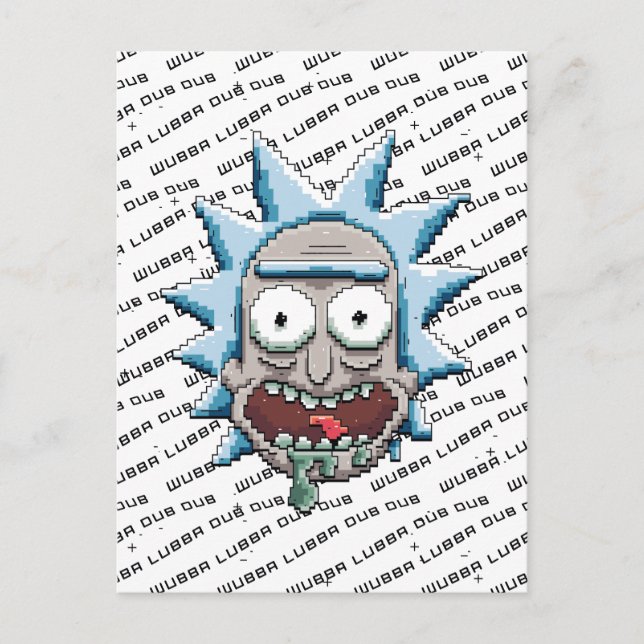 Pixel Vers Rick Drooling Head Einladungspostkarte (Vorderseite)
