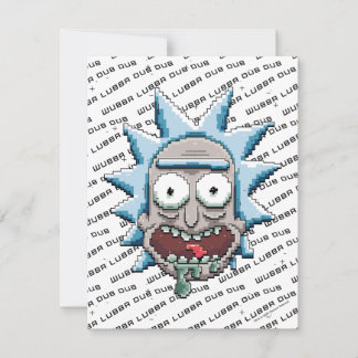 Pixel Vers Rick Drooling Head Mitteilungskarte