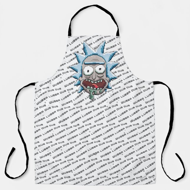 Pixel Vers Rick Drooling Head Schürze (Vorderseite)