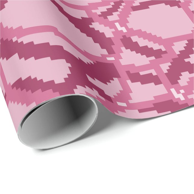 Pixel-Wasserwellenmuster Geschenkpapier (Rolleneckpunkt)