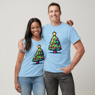 Pixel Weihnachtsbaum - Retro Feiertag T-Shirt