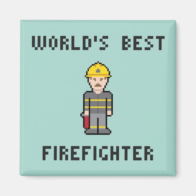 Pixel World ist der beste Feuerwehrmann Magnet (Vorne)