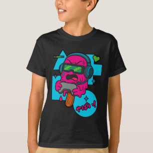 Pixel-Wut-Gamer-Eis am Stiel Lustiges Schmelzen vo T-Shirt