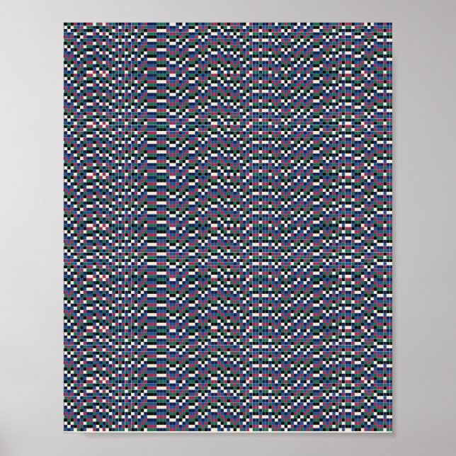 Pixelart-Blumenmuster  Poster (Vorne)