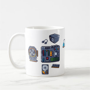 Pixelart der PC-Komponente Kaffeetasse