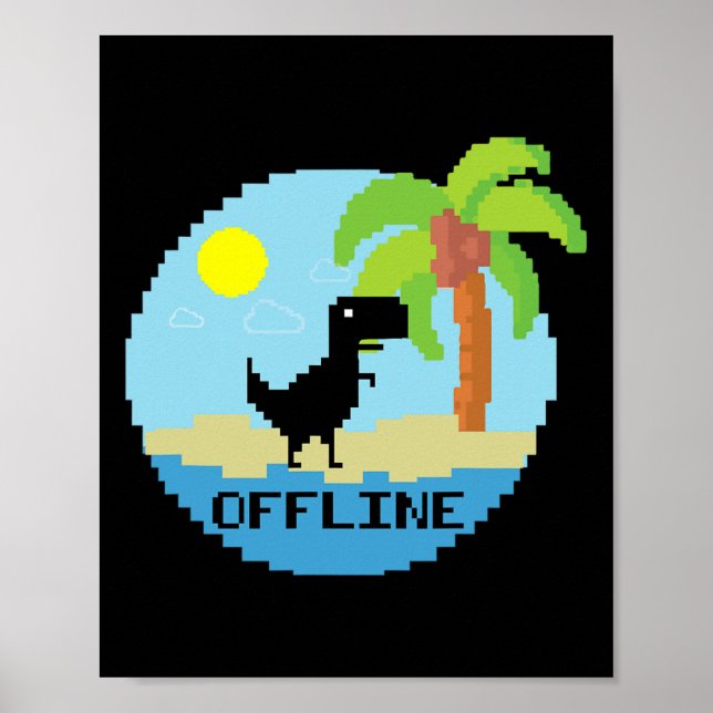 Pixelart-Dinosaur Urlaub Technik-Enthusiasten Code Poster (Vorne)