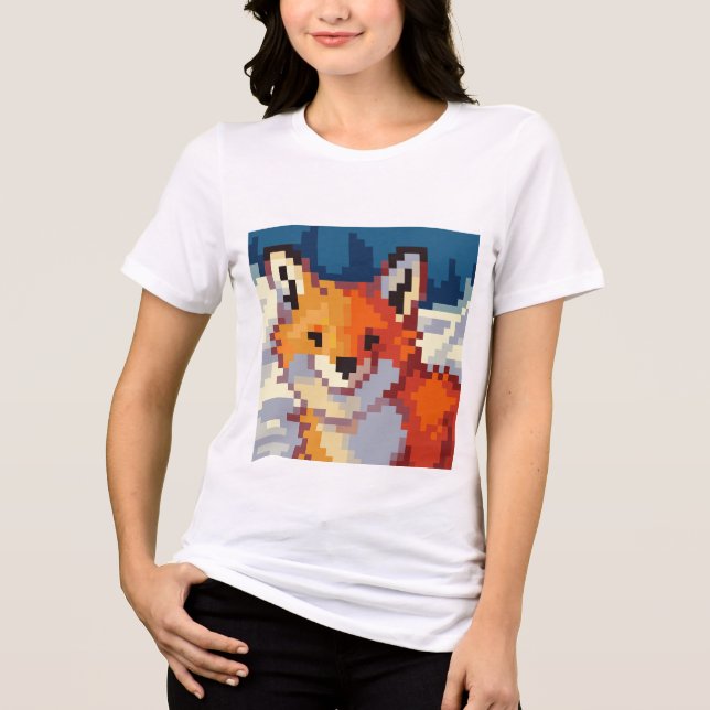 Pixelart, Pixel Art, Fox, vos Tri-Blend Shirt (Vorderseite)