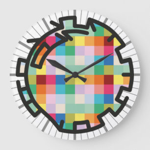 PIXELAT chained numbers by Masanser Große Wanduhr
