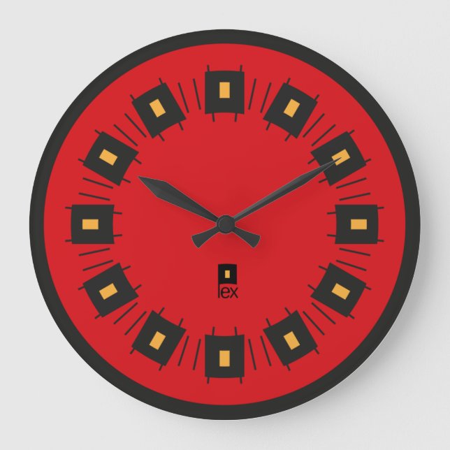 PIXELAT ERSTE SERIE LEX VON Masanser Große Wanduhr (Vorderseite)
