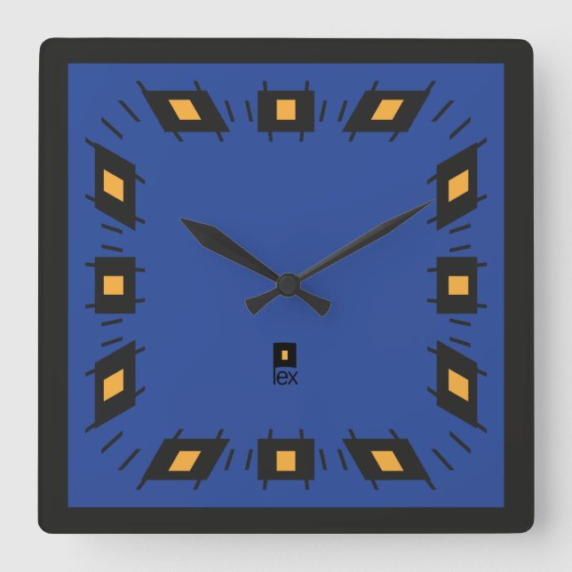 PIXELAT ERSTE SERIE LEX VON Masanser Quadratische Wanduhr (Vorderseite)