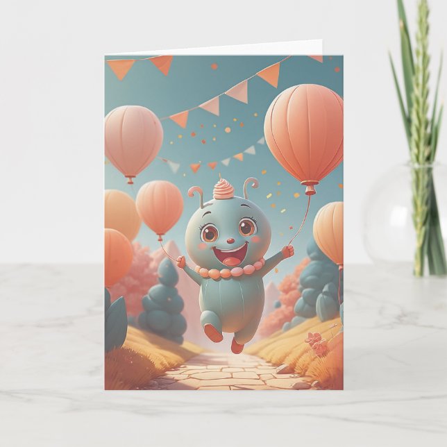 Pixelated Birthday Quest Karte (Vorderseite)