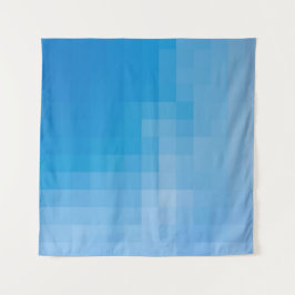 Pixelated Blues Wandteppich