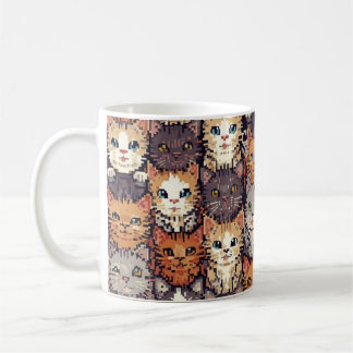 Pixelated Digital Colorful Cats Kaffeetasse