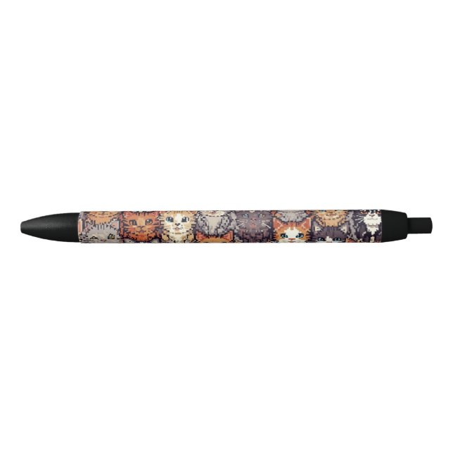 Pixelated Digital Colorful Cats Kugelschreiber (Vorderseite)