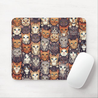 Pixelated Digital Colorful Cats Mousepad