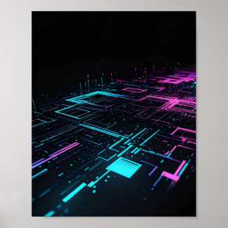 Pixelated Glitch Abstrakt Art Poster