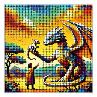pixelated image of a dragon trainer fotodruck
