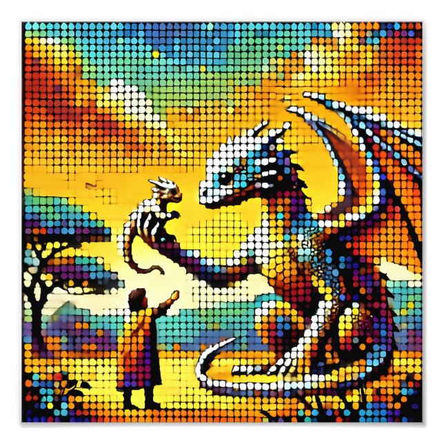 pixelated image of a dragon trainer fotodruck (Vorne)