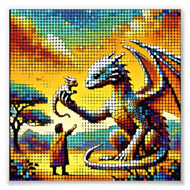 pixelated image of a dragon trainer fotodruck (Vorne)