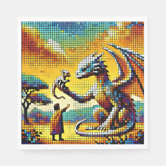 pixelated image of a dragon trainer serviette
