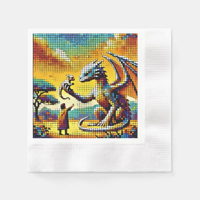 pixelated image of a dragon trainer serviette (Vorderseite)