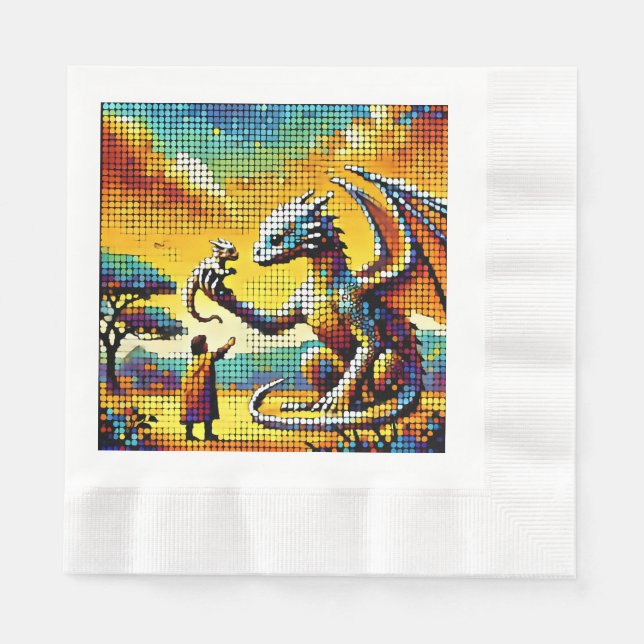pixelated image of a dragon trainer serviette (Vorderseite)