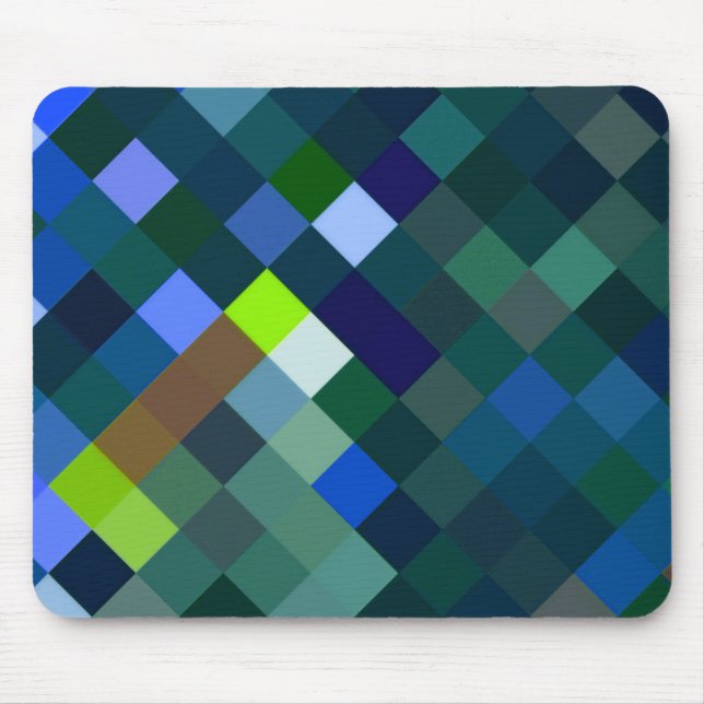 Pixelated Pattern - Blue Mousepad (Vorne)