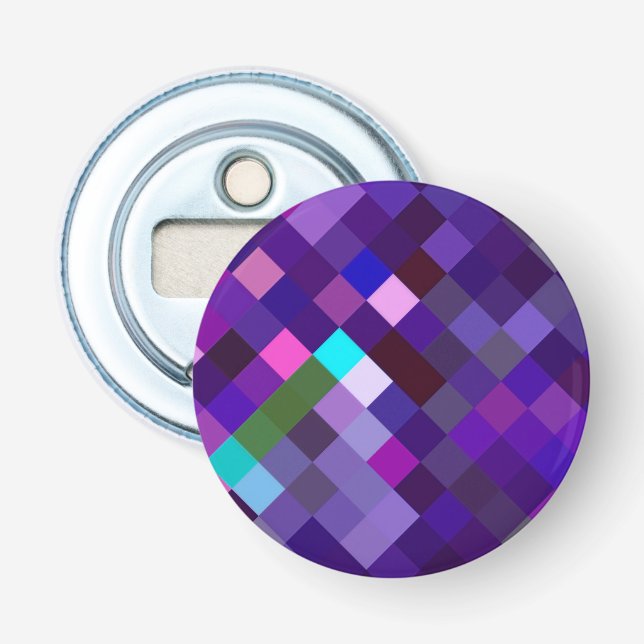 Pixelated Pattern - Purple Flaschenöffner (Vorderseite)