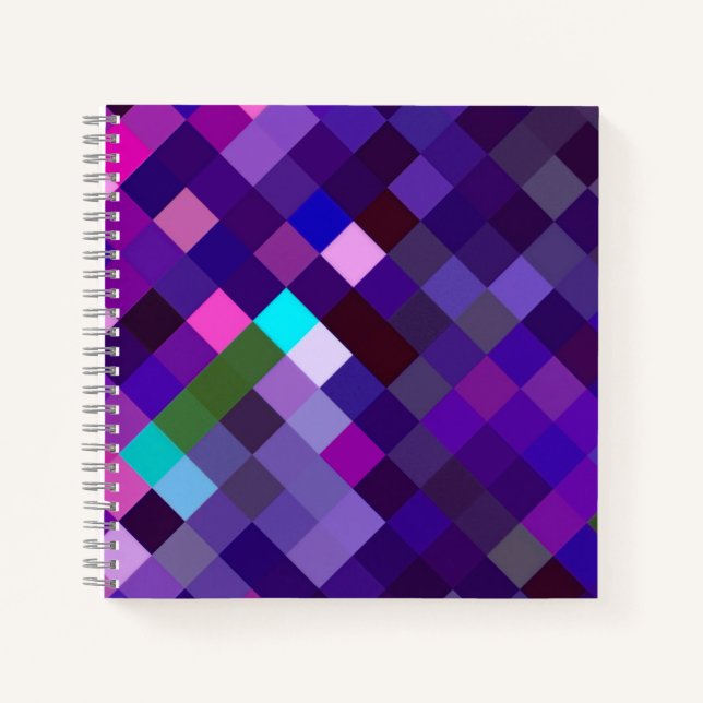 Pixelated Pattern - Purple Notizbuch (Vorderseite)