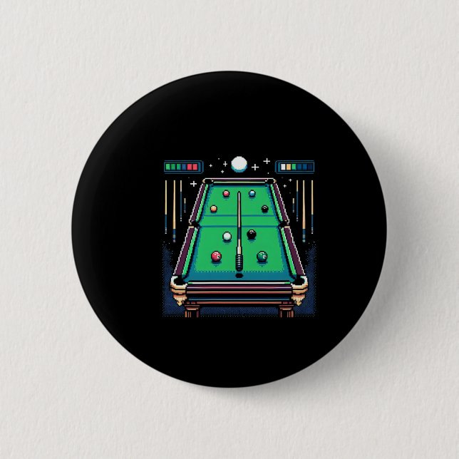 Pixelated Pot 8-Bit Billiards Button (Vorderseite)