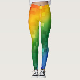 Pixelated Regenbogen Leggings