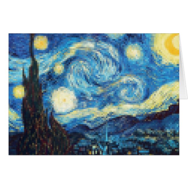 Pixelated Starry Night von Van Gogh (Vorderseite (Horizontal))
