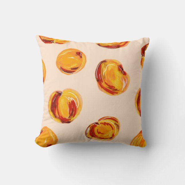 PixelatedDino Peach Pattern Pillow Kissen (Vorderseite)