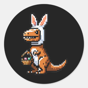 Pixeled Juric Egg Hunt Überraschung Dino Osterkani Runder Aufkleber