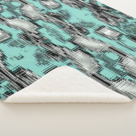 pixelförmige Linien, die abstrakte Quadrate bilden Sherpadecke
