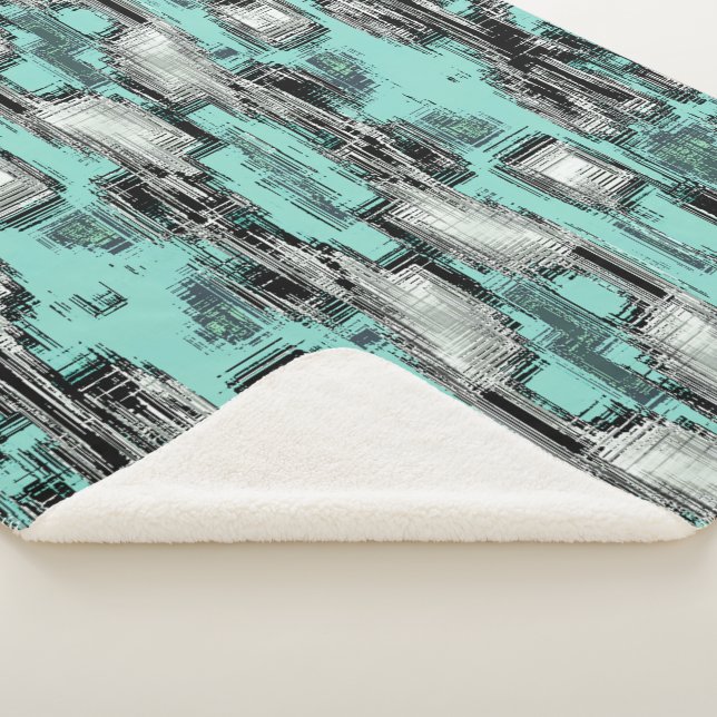 pixelförmige Linien, die abstrakte Quadrate bilden Sherpadecke (3/4)
