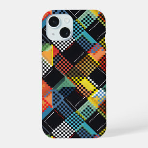 Pixeliertes Patchwork iPhone 15 Hülle