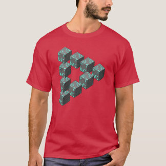 Pixelige Blöcke Unmögliche Penrose-Dreieck Sheld T-Shirt