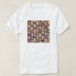 Pixelige digitale bunte Katzen T-Shirt