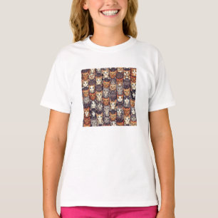 Pixelige digitale bunte Katzen T-Shirt