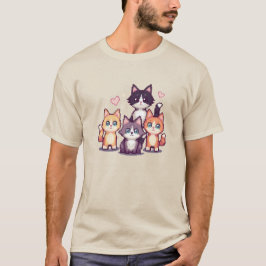 Pixelige farbenfrohe Kätzchen  T-Shirt
