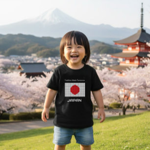 Pixelige Flagge Japans Baby T-shirt