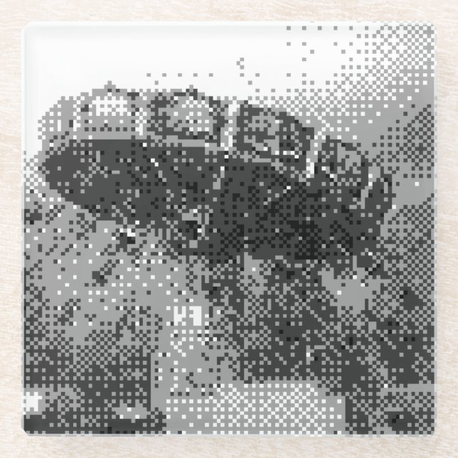 pixeliger Swing-Ride-Untersetzer Glasuntersetzer (Vorderseite)