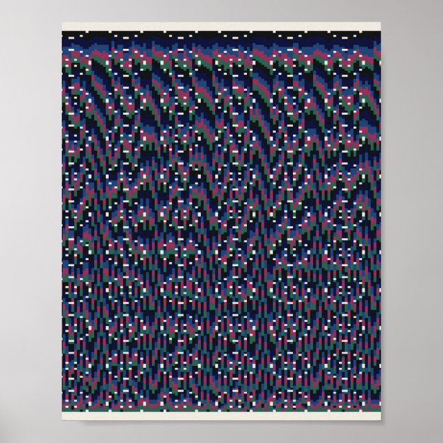  Pixeliges Blumenmuster  Poster (Vorne)