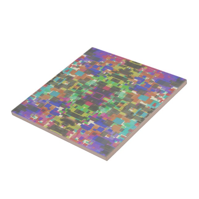 Pixeliges Muster jenseits der Farben des Regenboge Fliese (Seite)