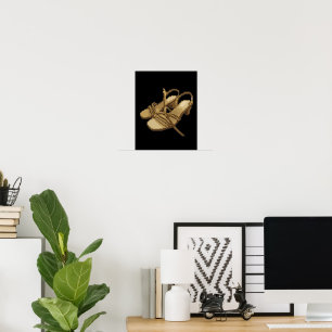 Pixeliges Paar goldener Absätze Poster