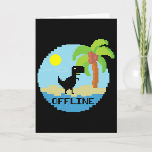 Pixelisierter Dinosaurier-Urlaub-Tech-Enthusiasten Karte