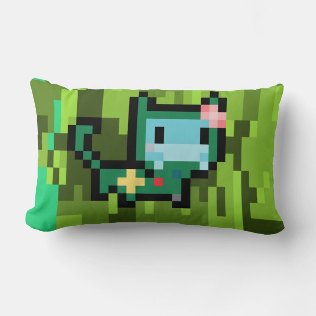 Pixelkatze Lendenkissen (Vorderseite)