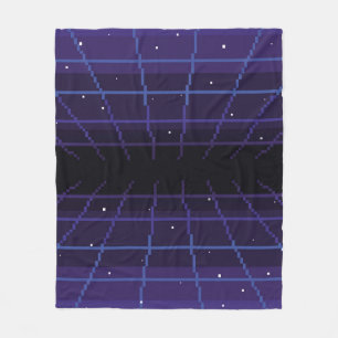Pixelkunst des 80er Retro-Sci-Fi-Hintergrundes. Pi Fleecedecke