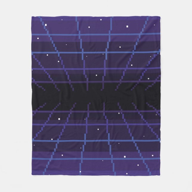 Pixelkunst des 80er Retro-Sci-Fi-Hintergrundes. Pi Fleecedecke (Vorderseite)